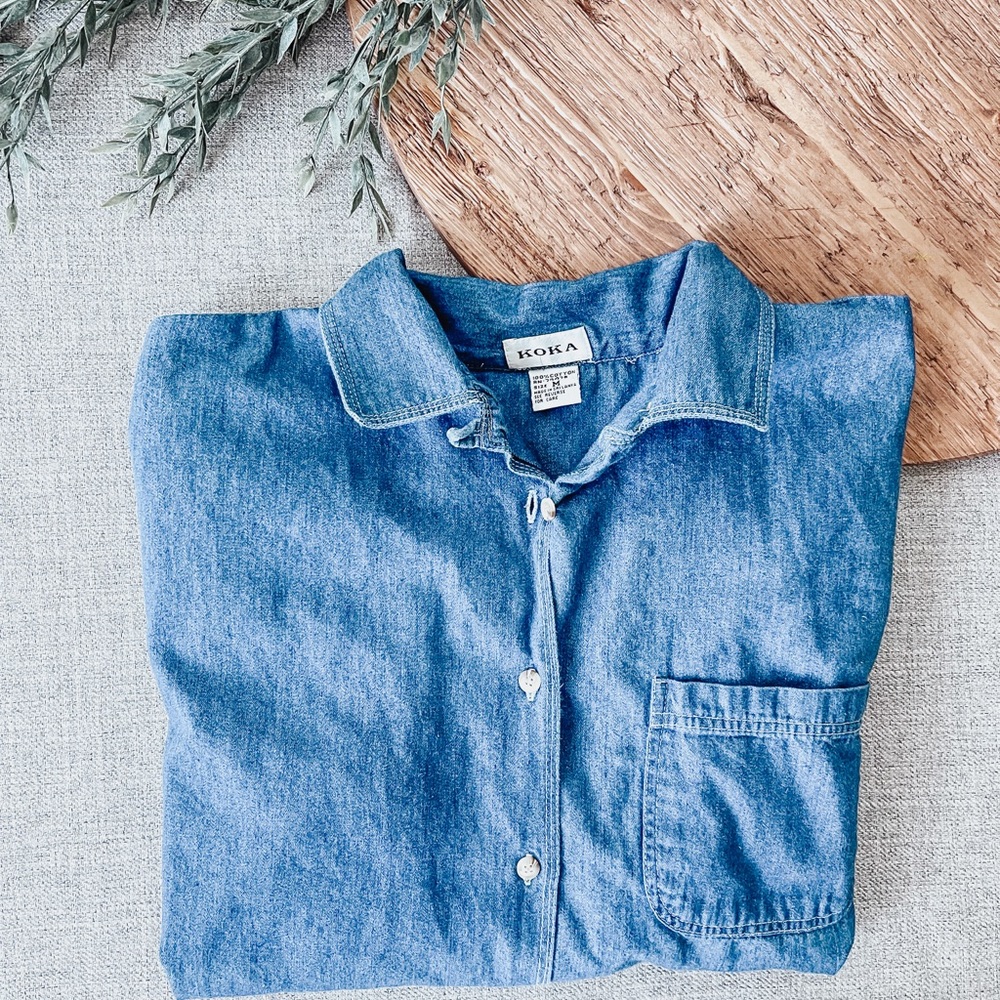 Light denim button down